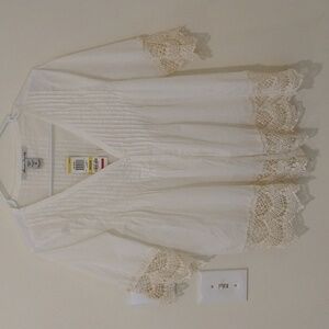 Women's American Rag Cie 1984 cotton lace blouse top jacket M nwt beachy coastal